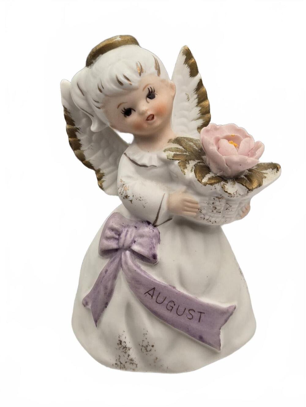 August Birthday angel girl, delicate porcelain Lefton figurine, 3322